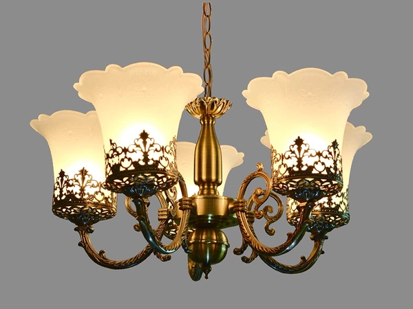 Das-JM-P Chandelier With 5 Lamps, Antique Bronze, Round - 5 Light, Bronze, NA